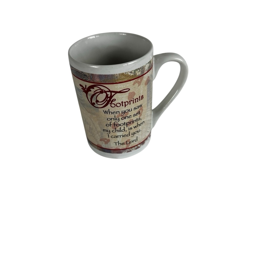 Footprints Inspirational Mug - Footprints in the Sand Christian Poem